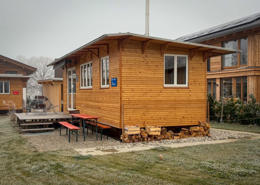 cozy wooden cabin in countryside setting