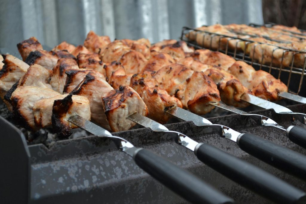 a close up shot of delicious shashlik