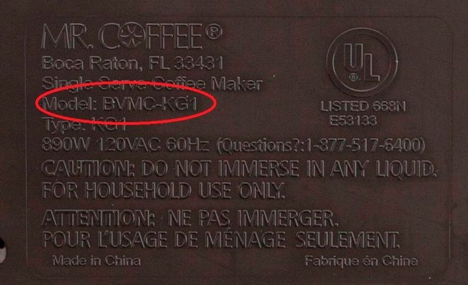 Coffee Maker One Cup Model Number