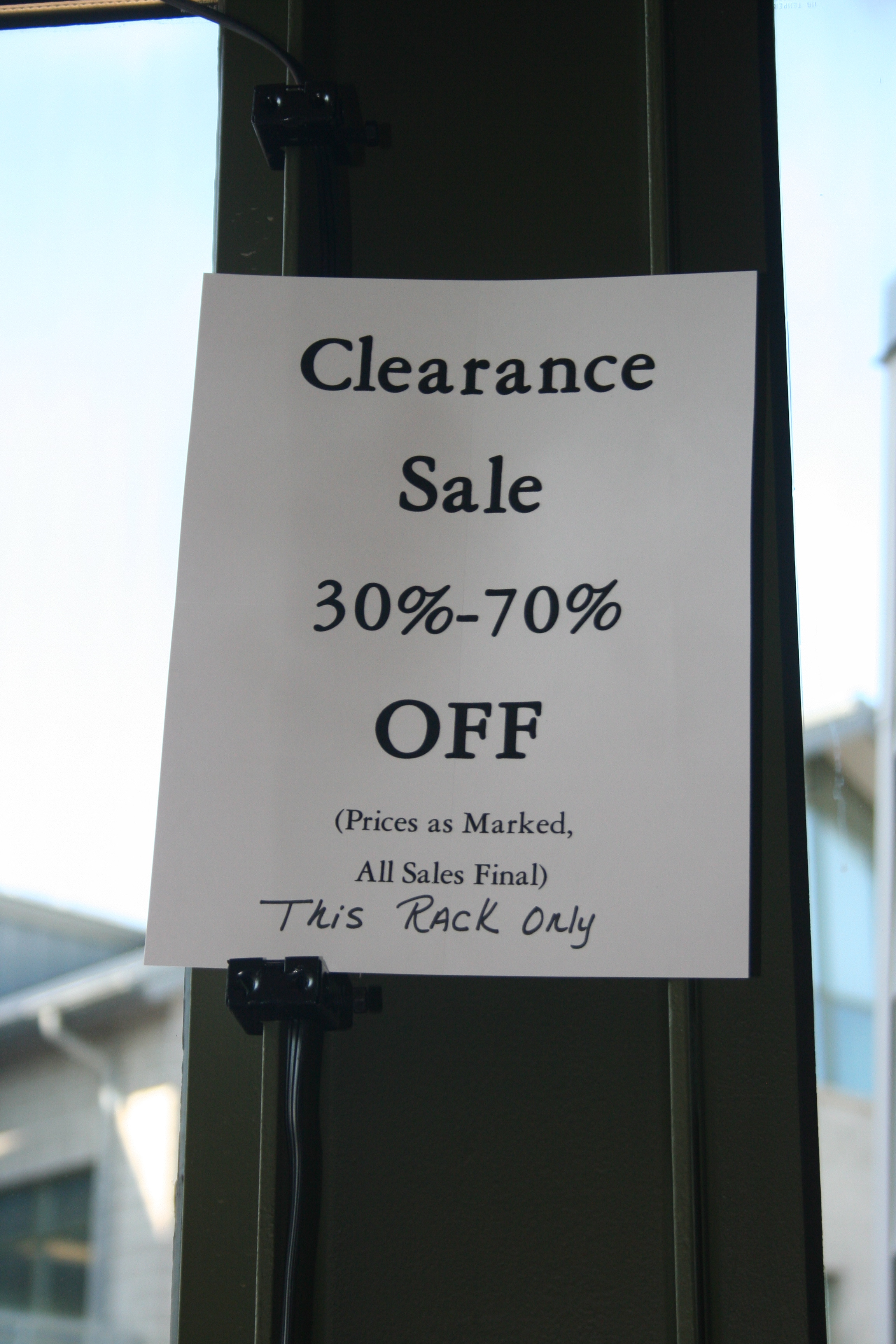 Clothing Sale Sign