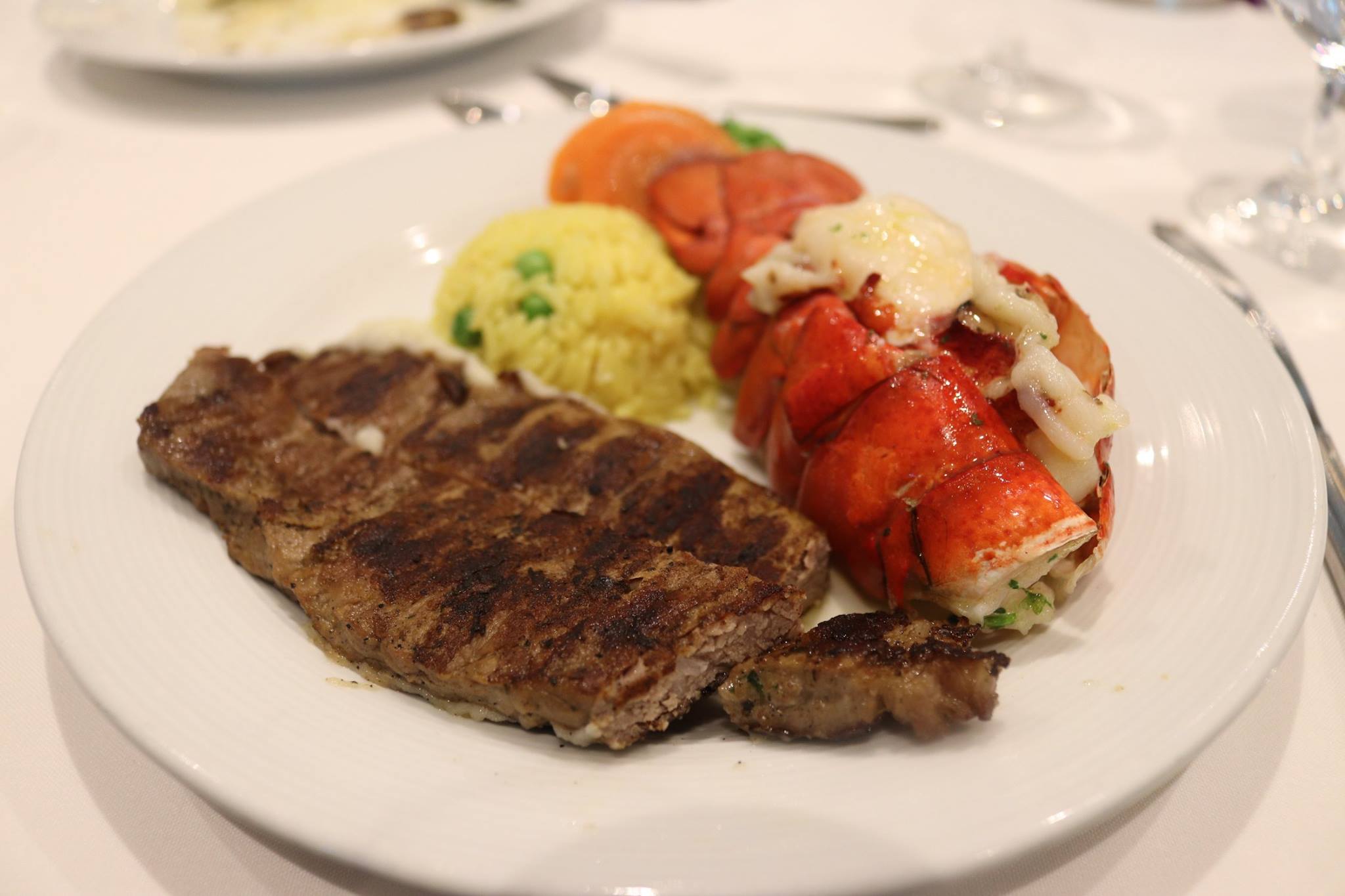 Lobster and Steak on Cruise Ship