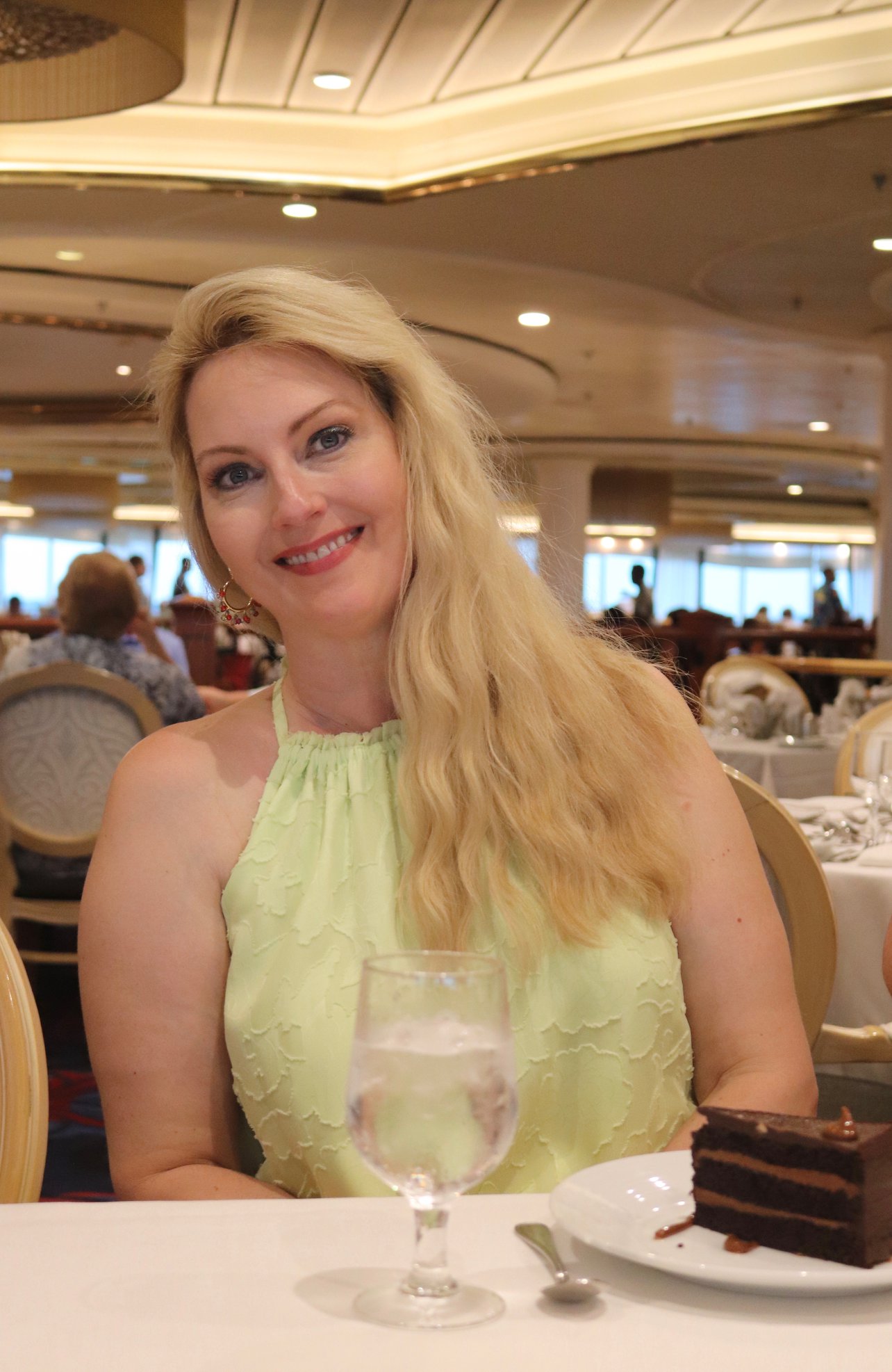 Woman Dressed Up for Caribbean Cruise on Royal Caribbean