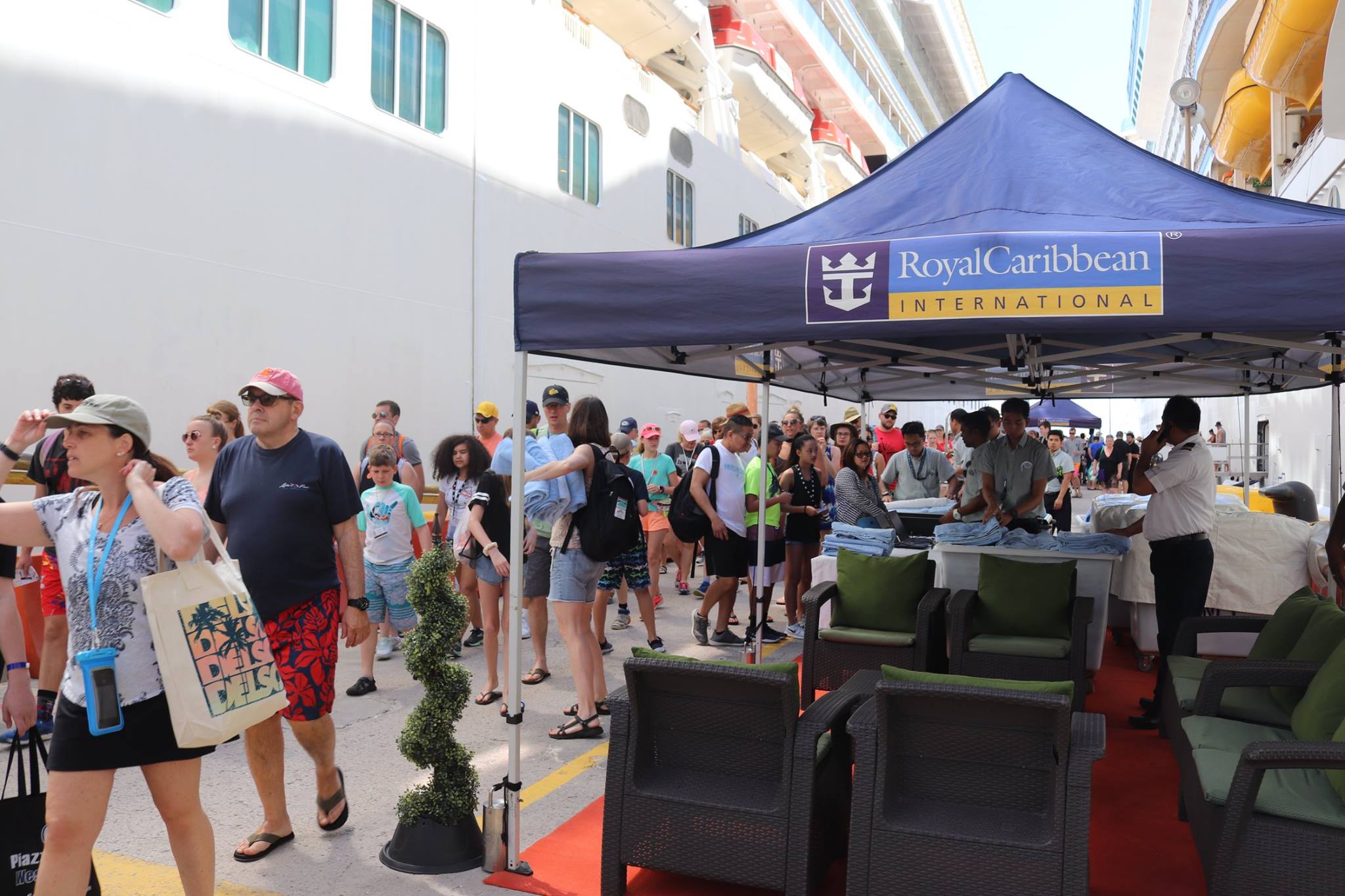 Passengers Getting Off Royal Caribbean Cruise Line Ship