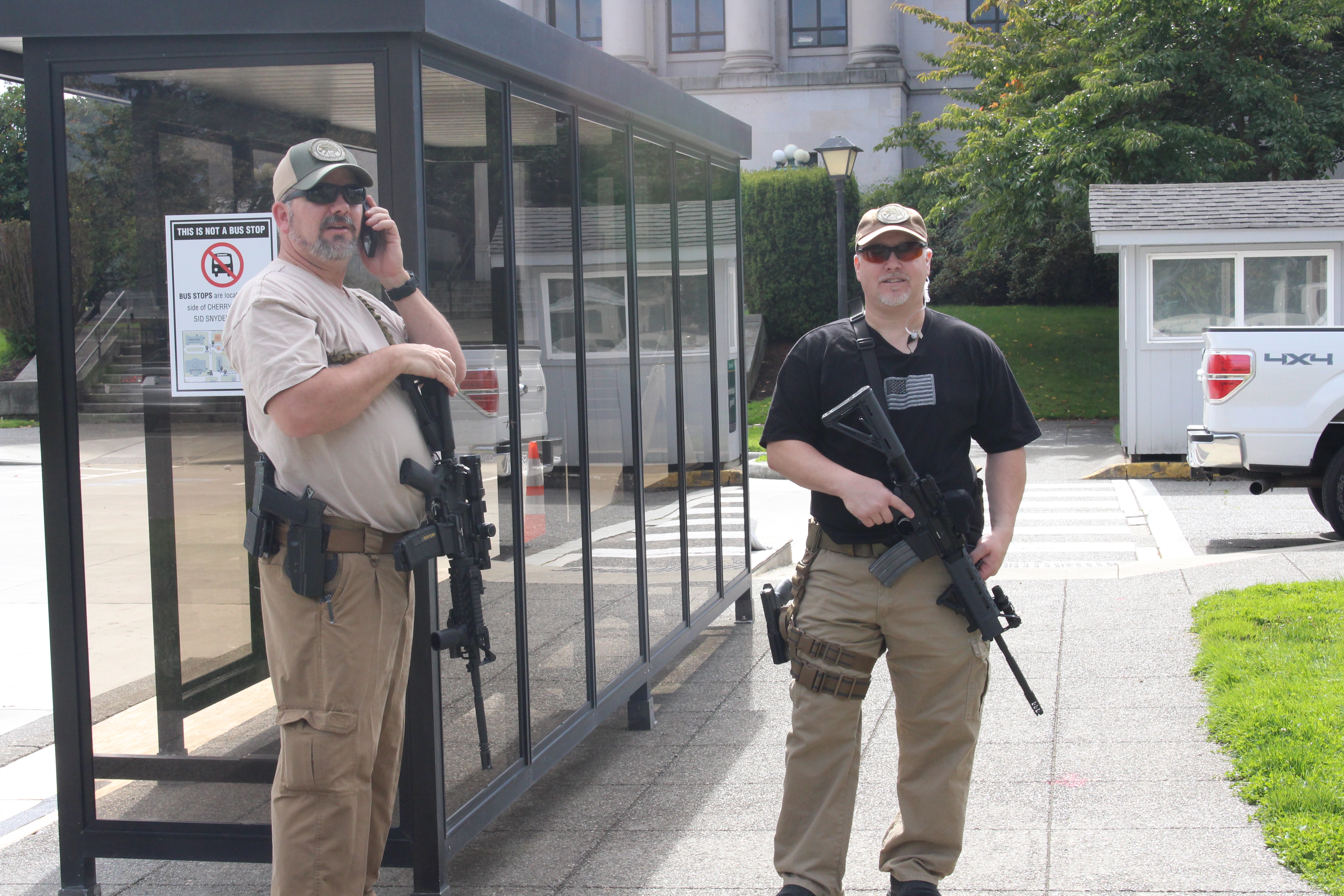 Gun Rally Two Guys Defending Perimeter