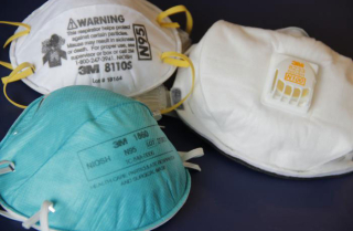 Face Masks One Green and Two White