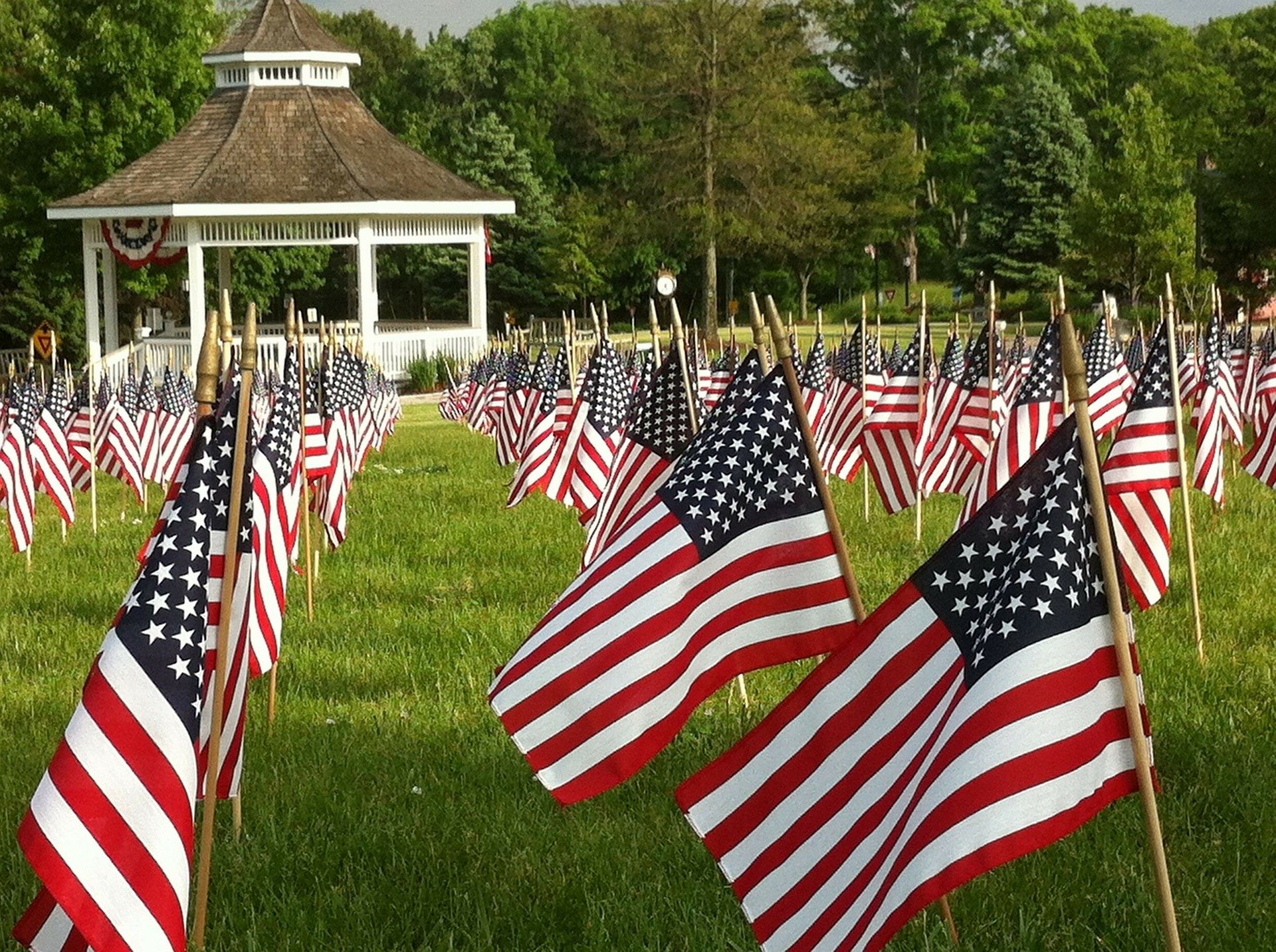 Flags-Lots of Rows Memorial Day 292774_1920