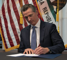 Governor Gavin Newsom California Signing a Bill