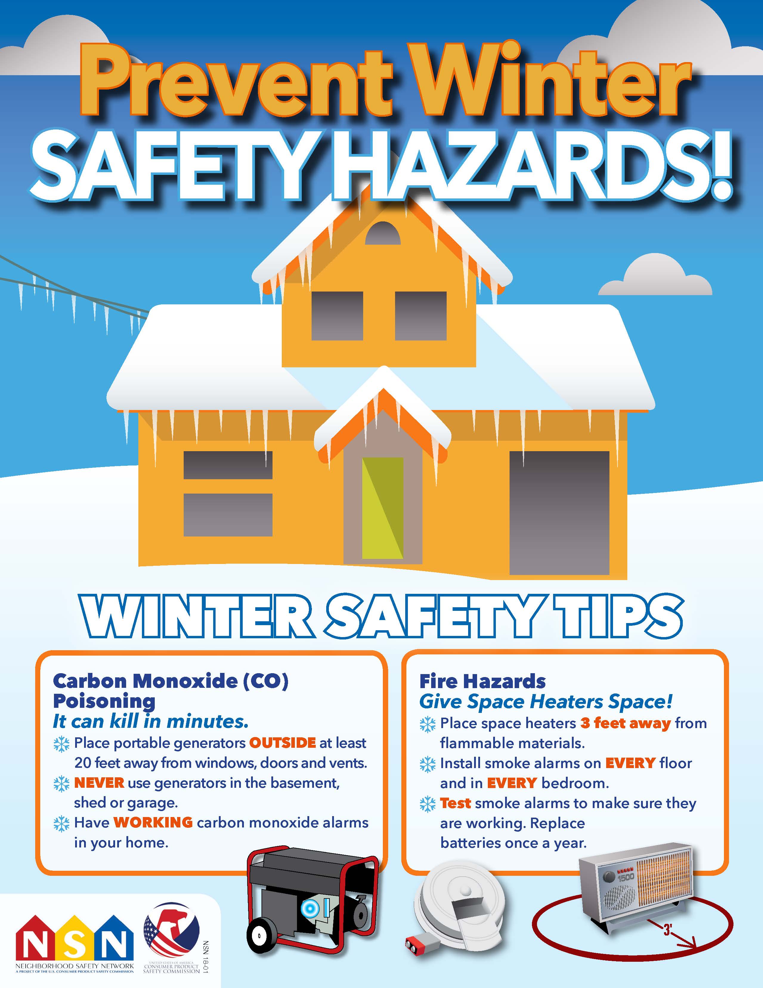 Winter Safety Poster CO Candles Generators Charcoal_Eng05