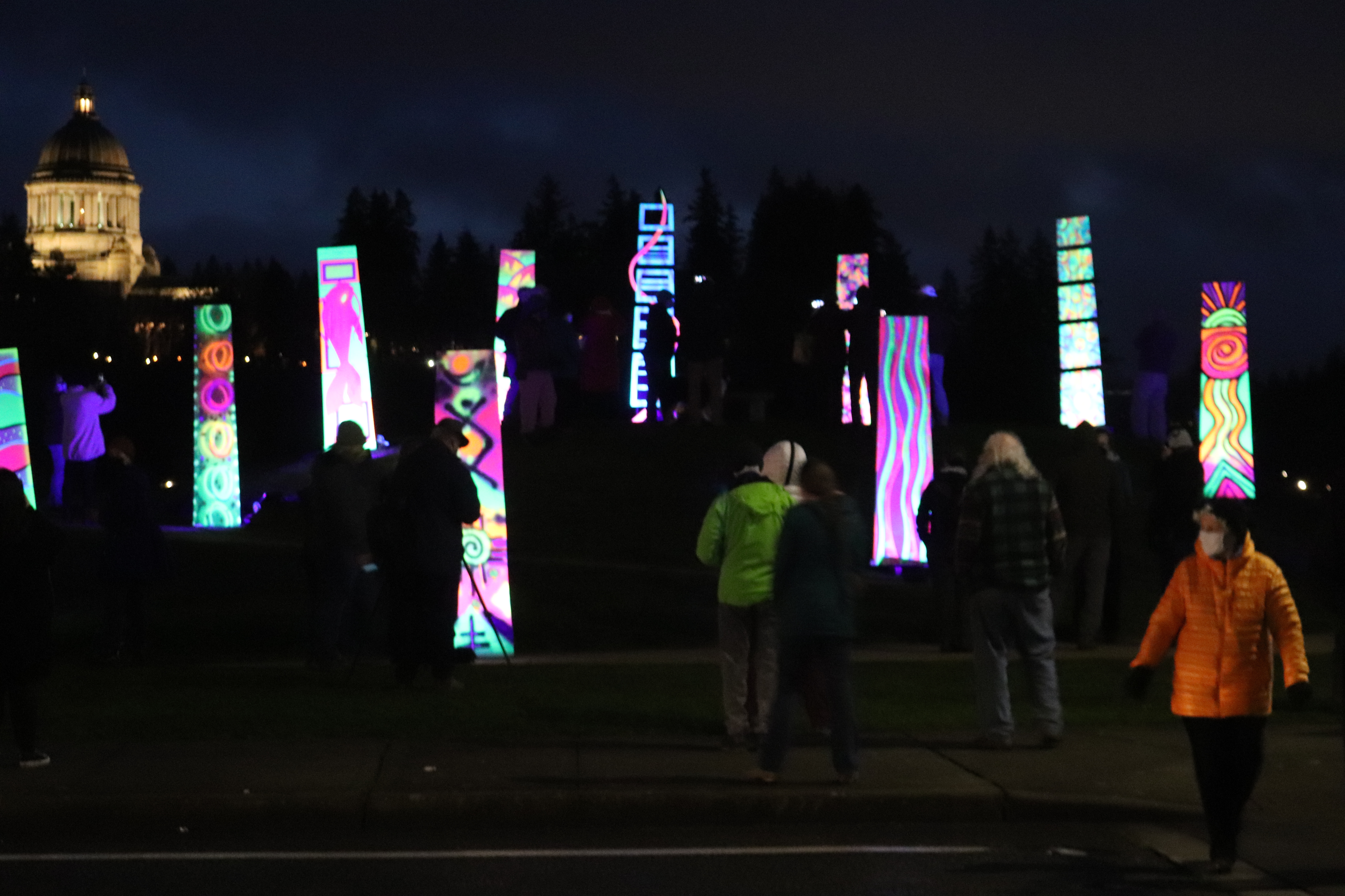 Glowing Monoliths in Olympia  Wash Park 2-6-21