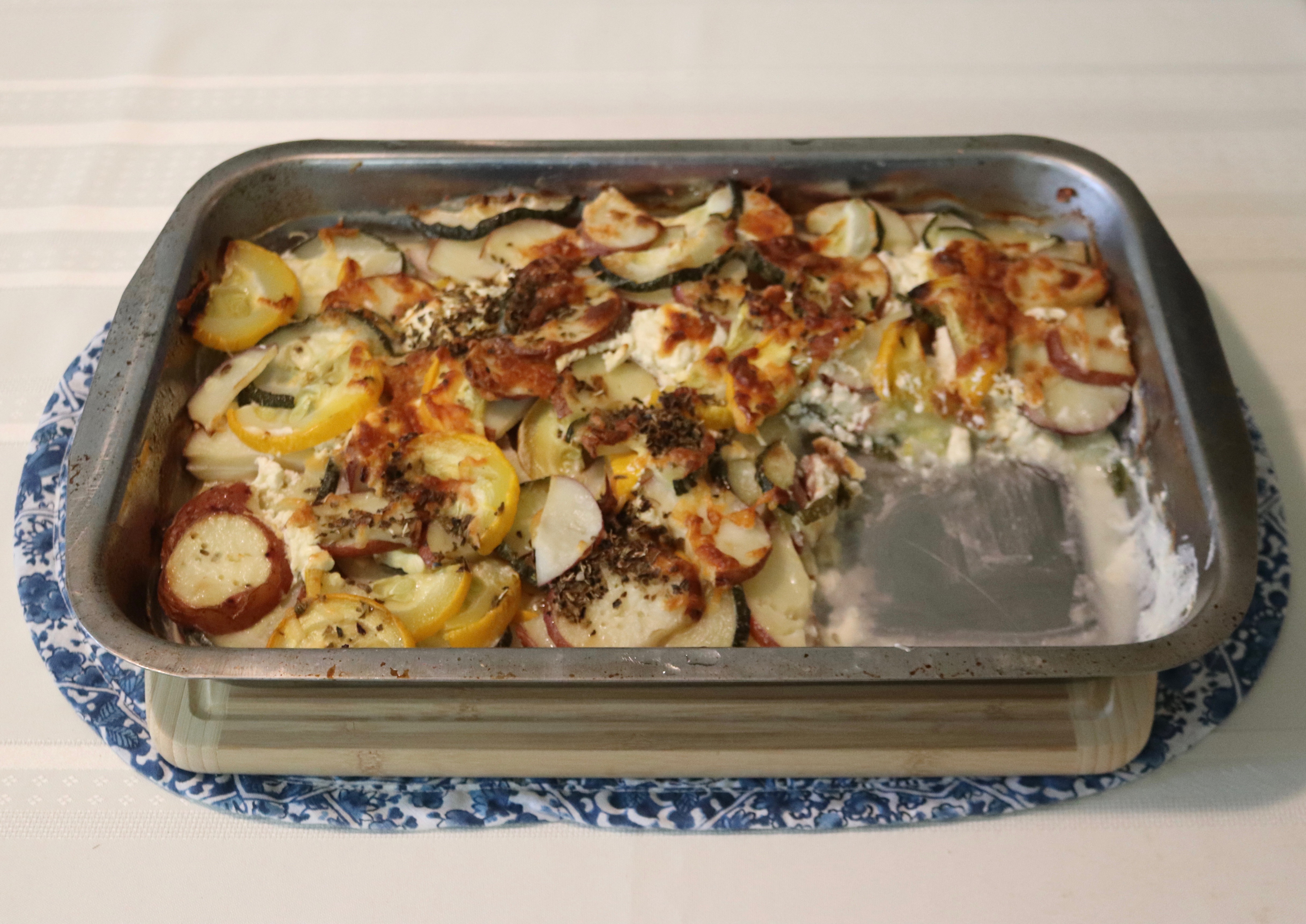 Potato  Zucchini  and Cheese Gratin Casserole