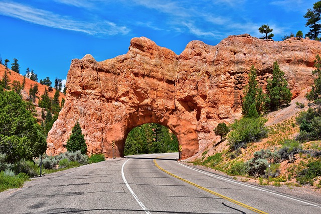 Best and worst states for summer road trips this year Bryce-canyon Utah Road Goes Through Orange Rock Mountain Blue Sky 4689032_640