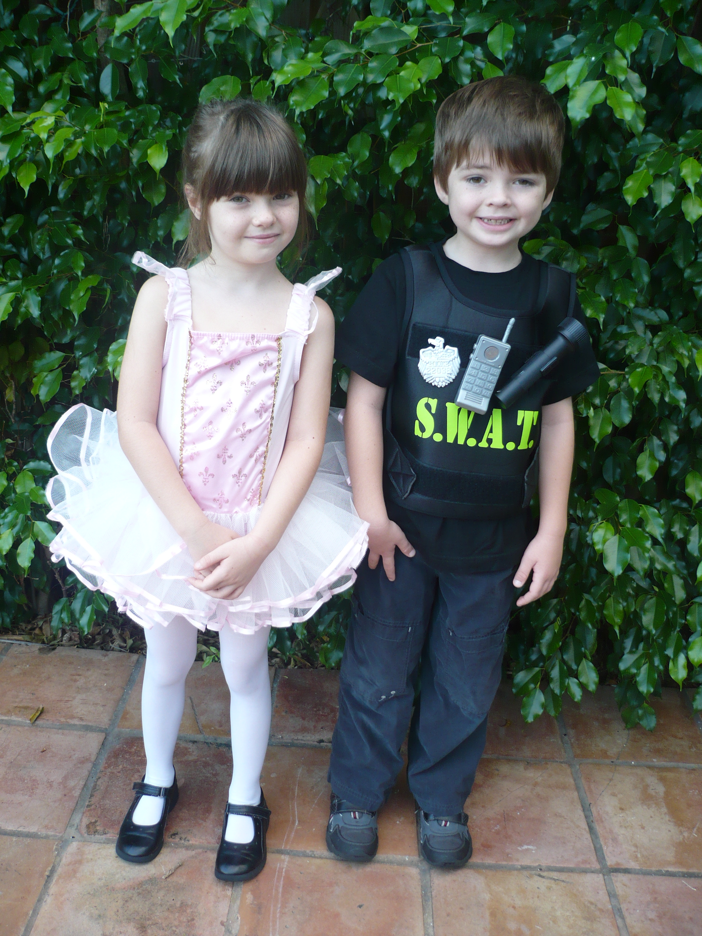 Halloween Costumes Princess and SWAT 