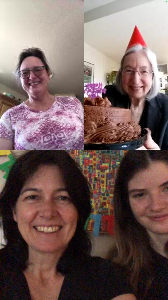 Birthday Photo on Zoom With Cecilia Rita Robison's Birthday