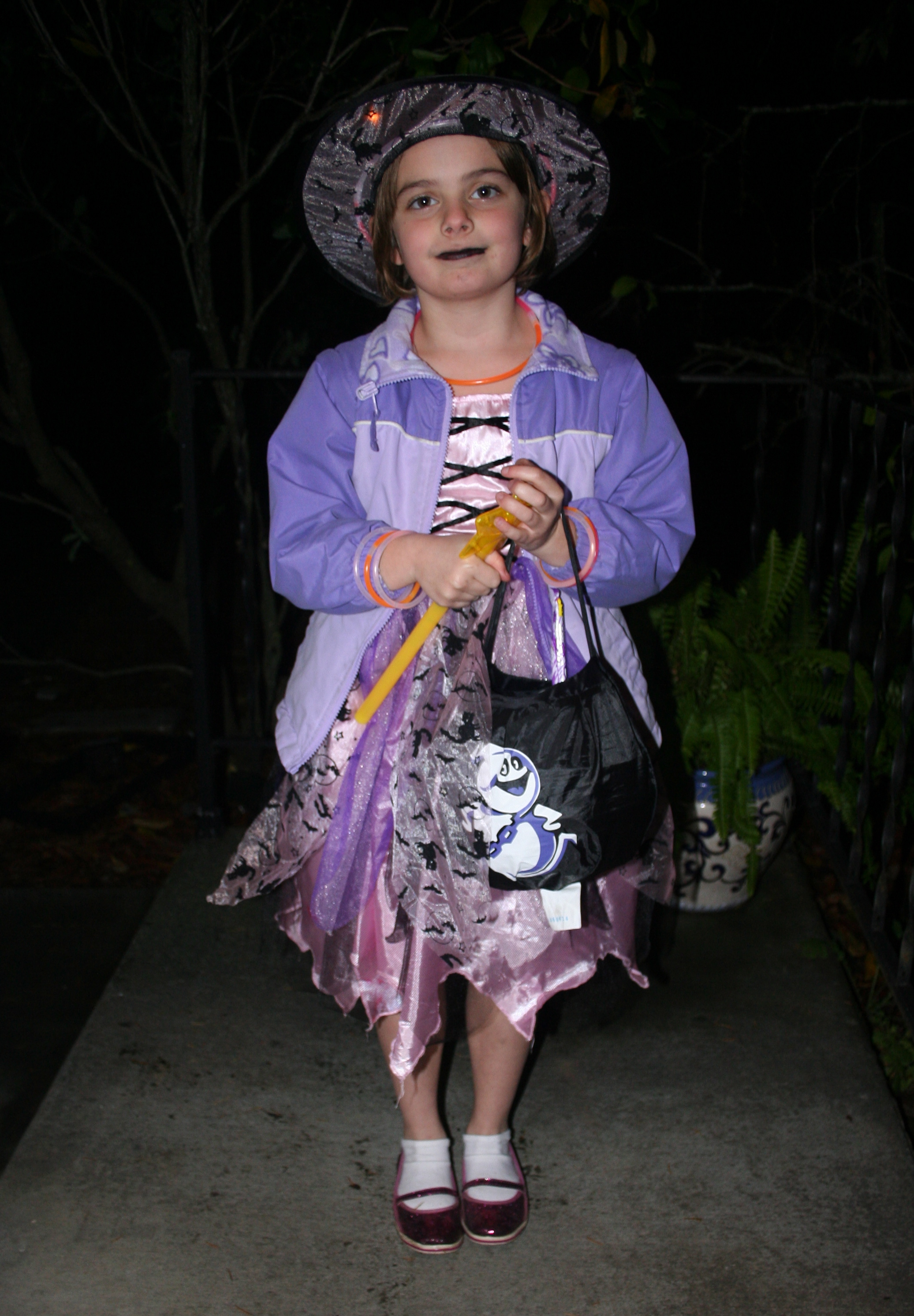 Girl at Door Trick-or-Treating