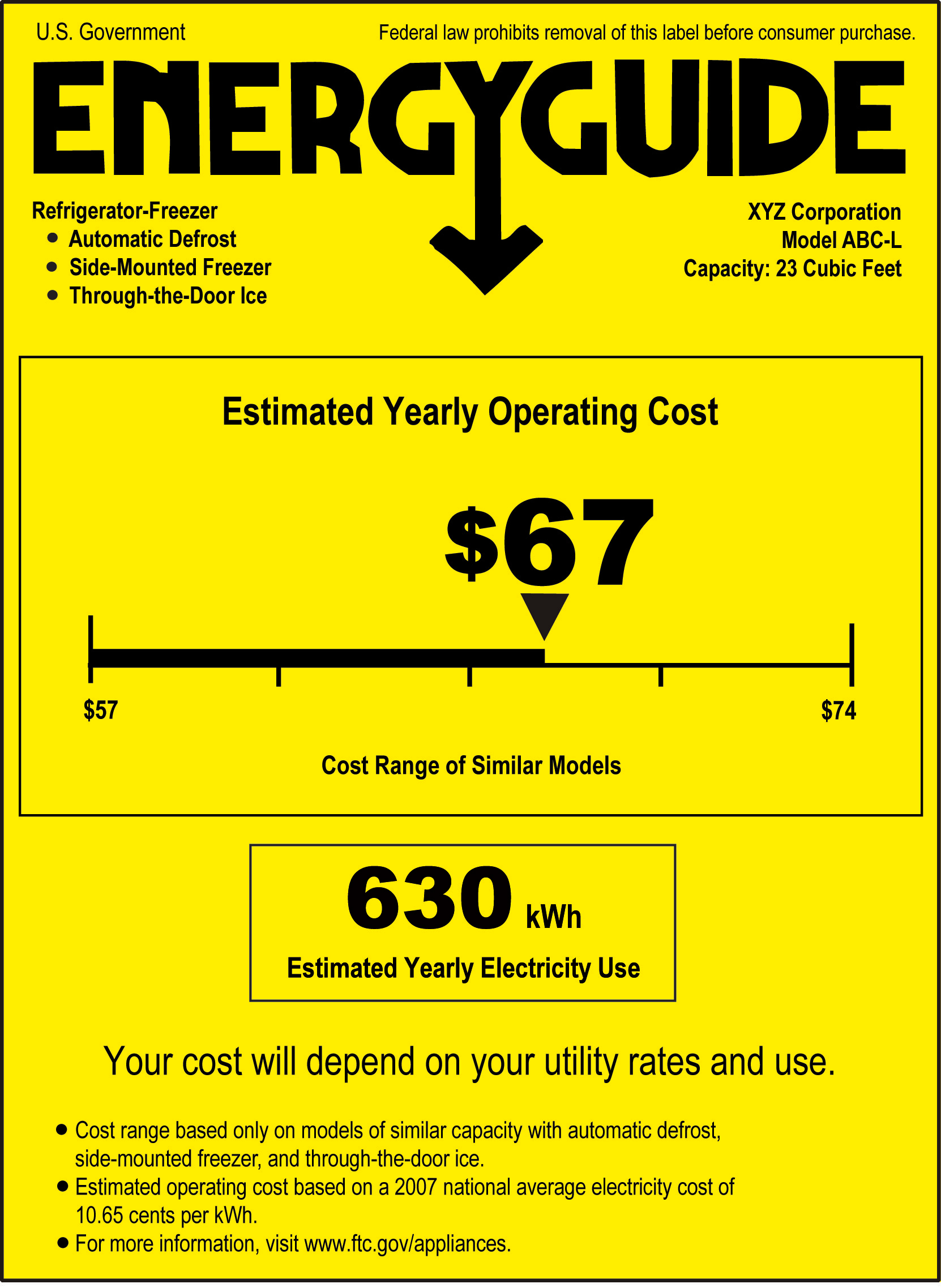 Energy Efficiency Labels Yellow Yearly Operating Costs elabel_highres