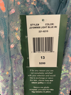 Blue Gown Price Tag