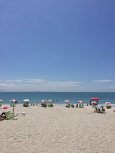 sunny summer day at a sandy beach