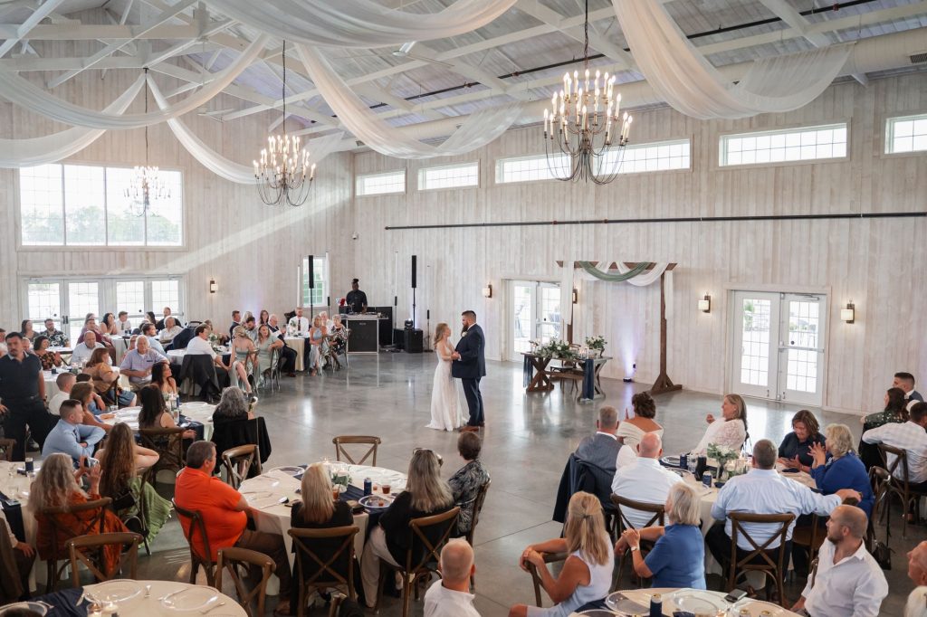 elegant indoor wedding reception with dance
